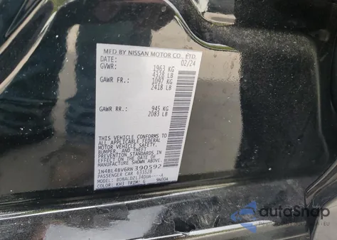 2024 Nissan Altima S z USA, uszkodzony, nr VIN 1N4BL4BV6RN390592